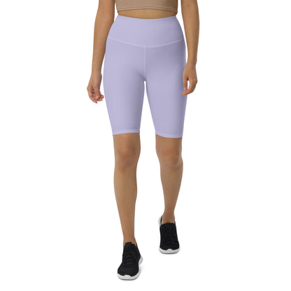 Humble Sportswear women's lavender knee length high waisted biker shorts 