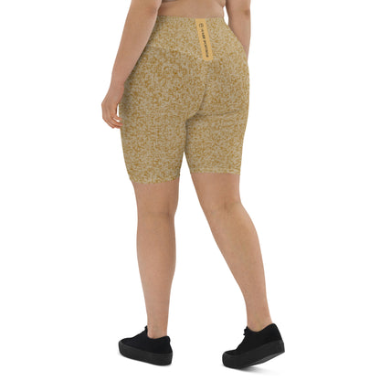 Humble Sportswear women's high waist beige all over print shorts with pockets