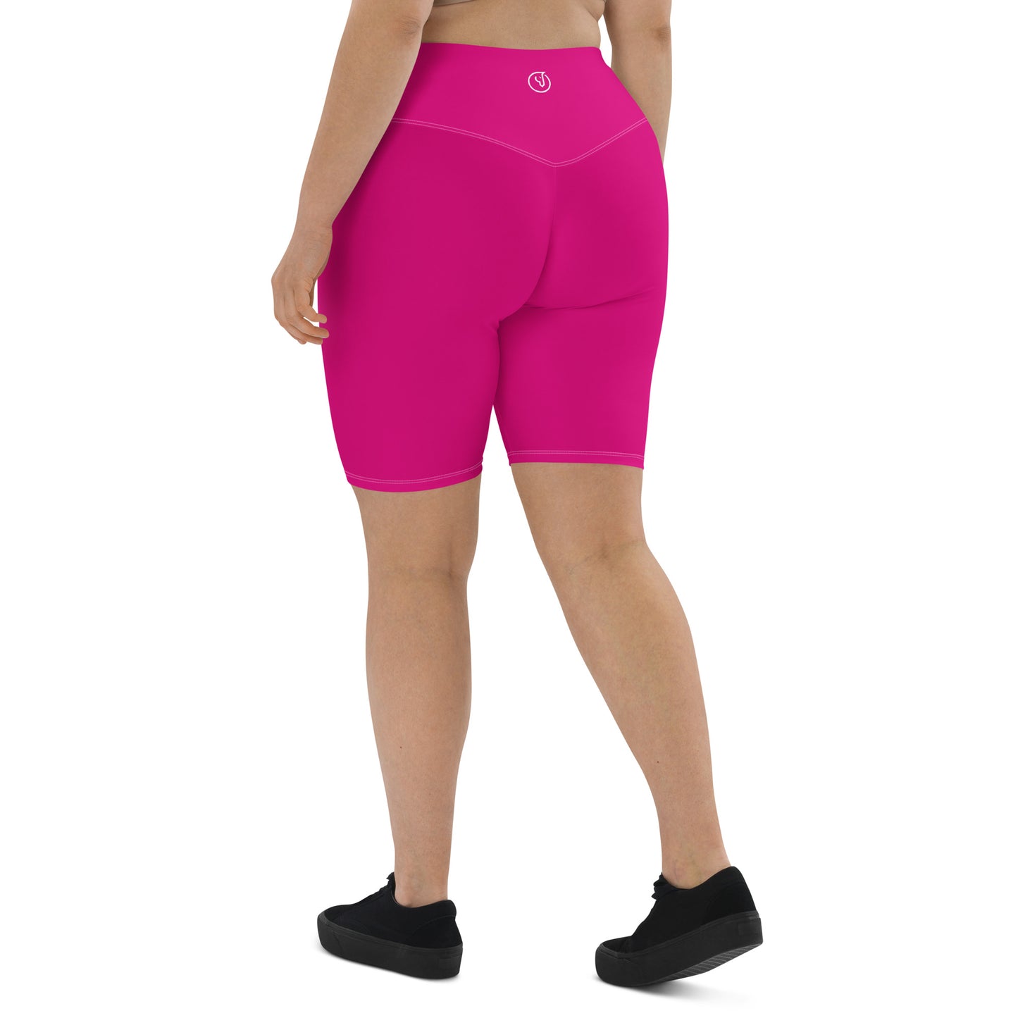 Humble Sportswear women's high waist knee length pink biker shorts 