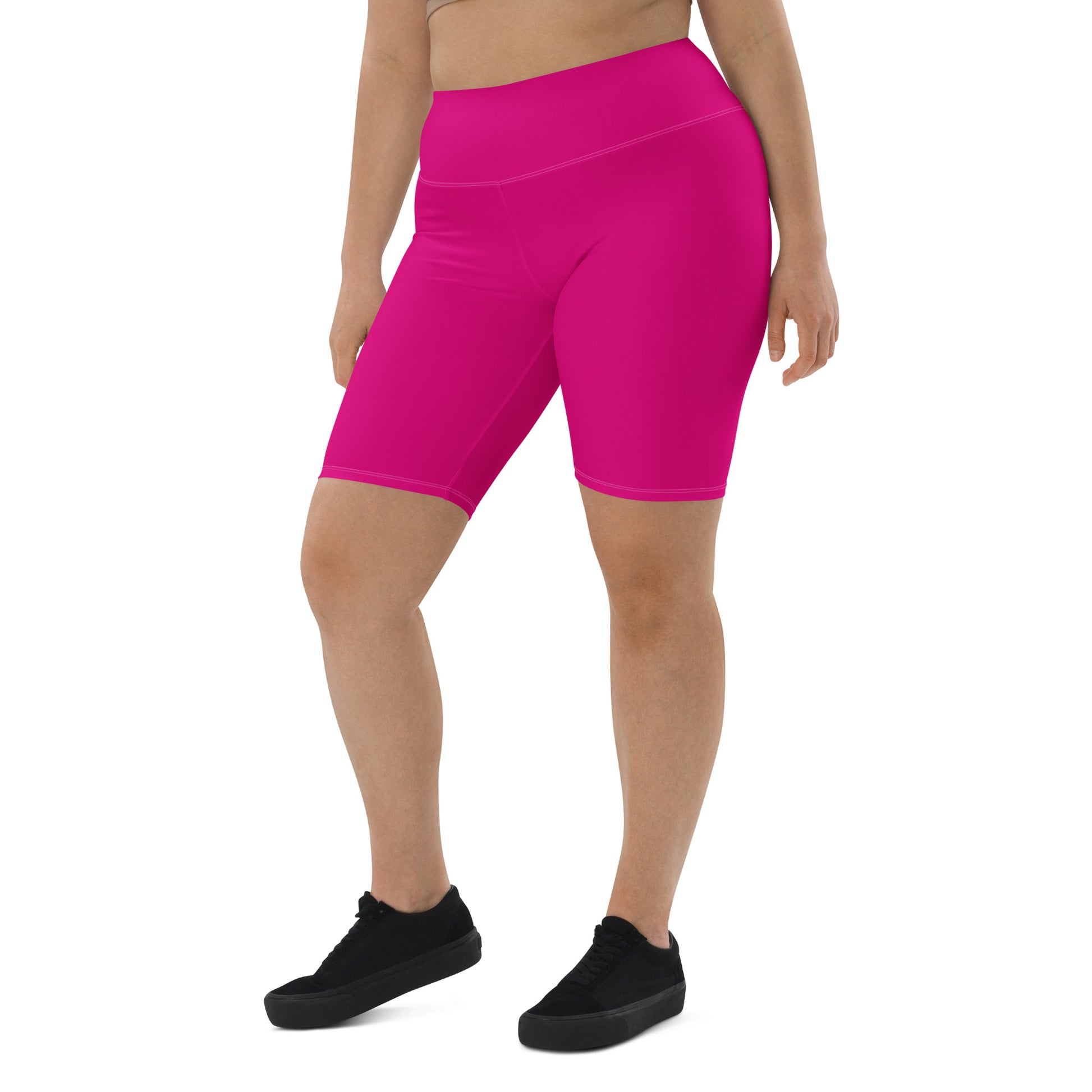 Humble Sportswear women's high waist knee length pink biker shorts 