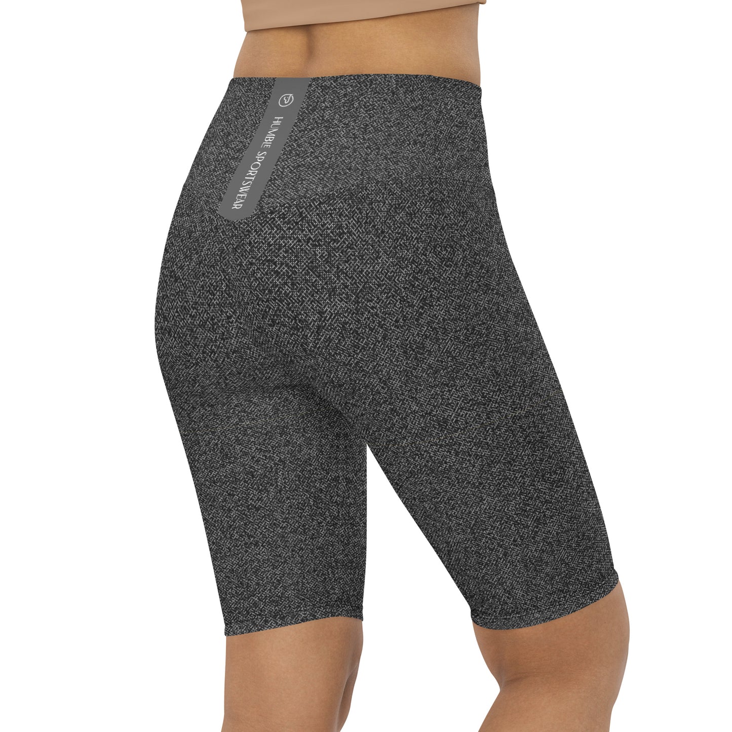 Humble Sportswear women's grey high waisted body sculpting biker shorts for activewear