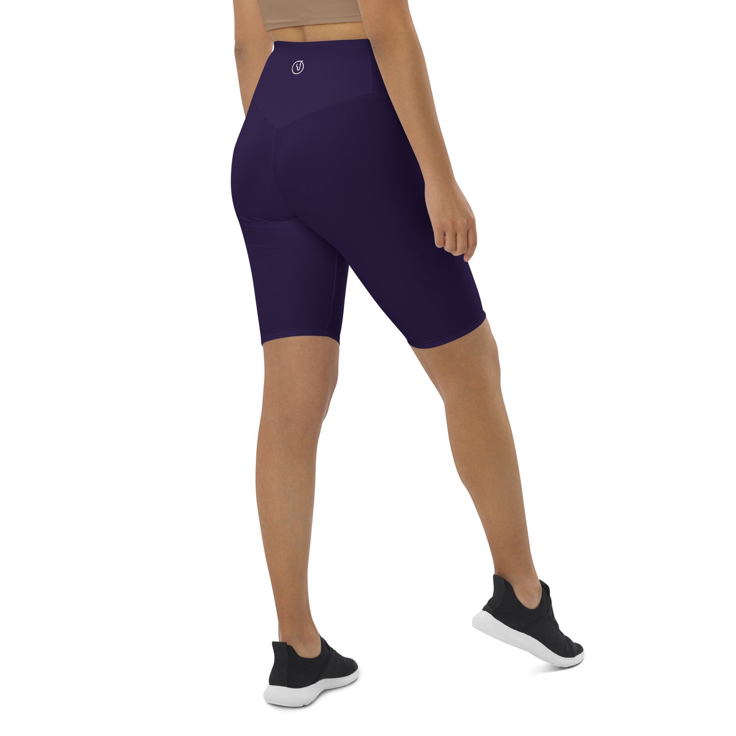 Humble Sportswear women's color match purple high waist compression biker shorts