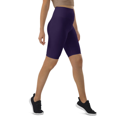 Humble Sportswear women's color match purple high waist compression biker shorts