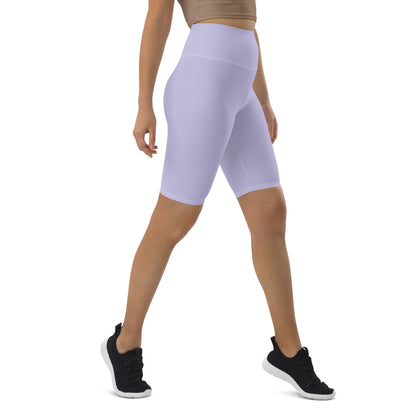 Humble Sportswear women's lavender knee length high waisted biker shorts 