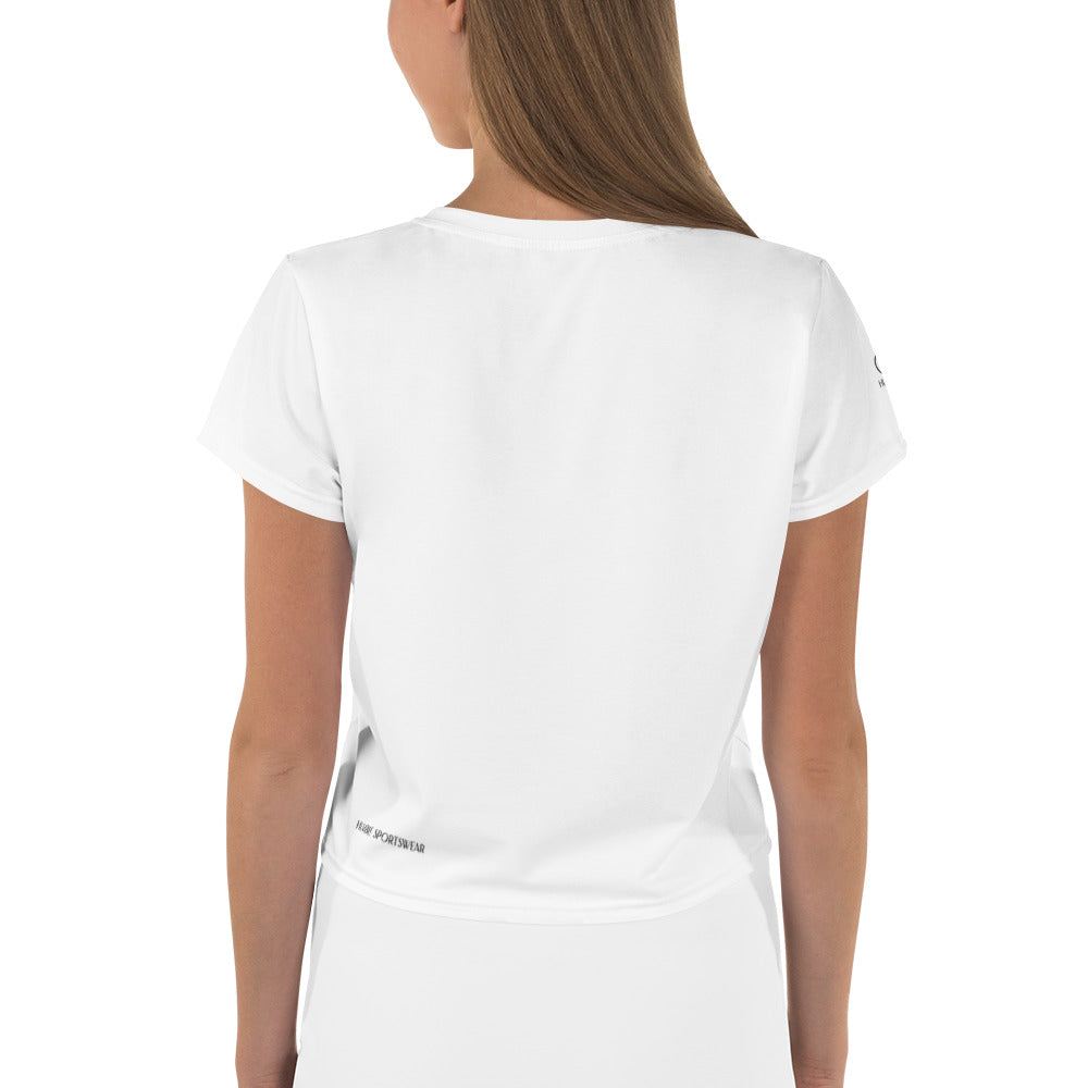 Humble Sportswear, women's Color Match short sleeve white crop t-shirt