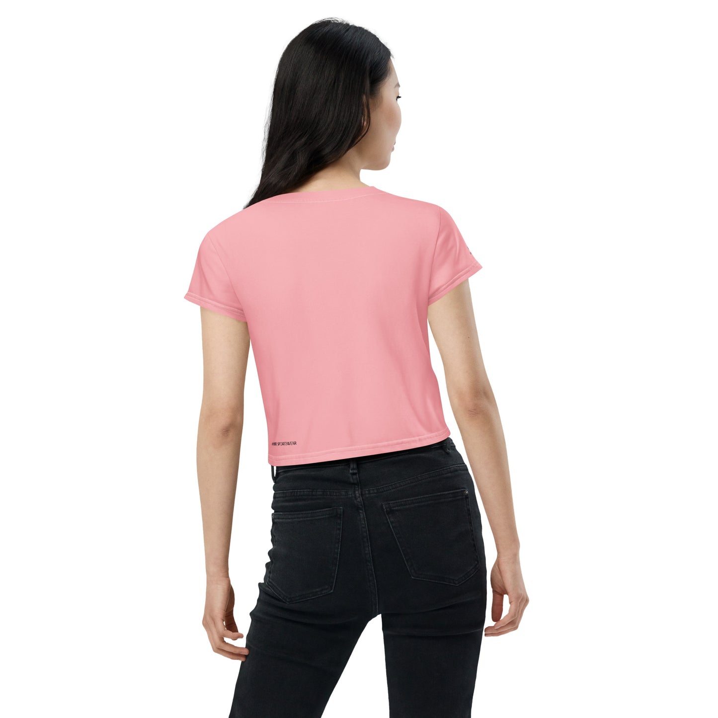 Humble Sportswear, women's Color Match activewear pink crop t-shirt