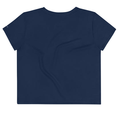 Humble Sportswear women's crop t-shirt relaxed fit, color match navy blue