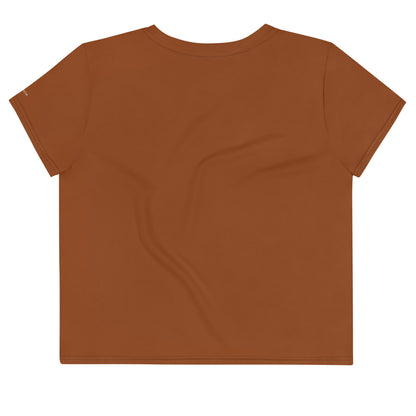 Humble Sportswear, women's crop t-shirt relaxed fit color match brown