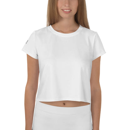 Humble Sportswear, women's Color Match short sleeve white crop t-shirt
