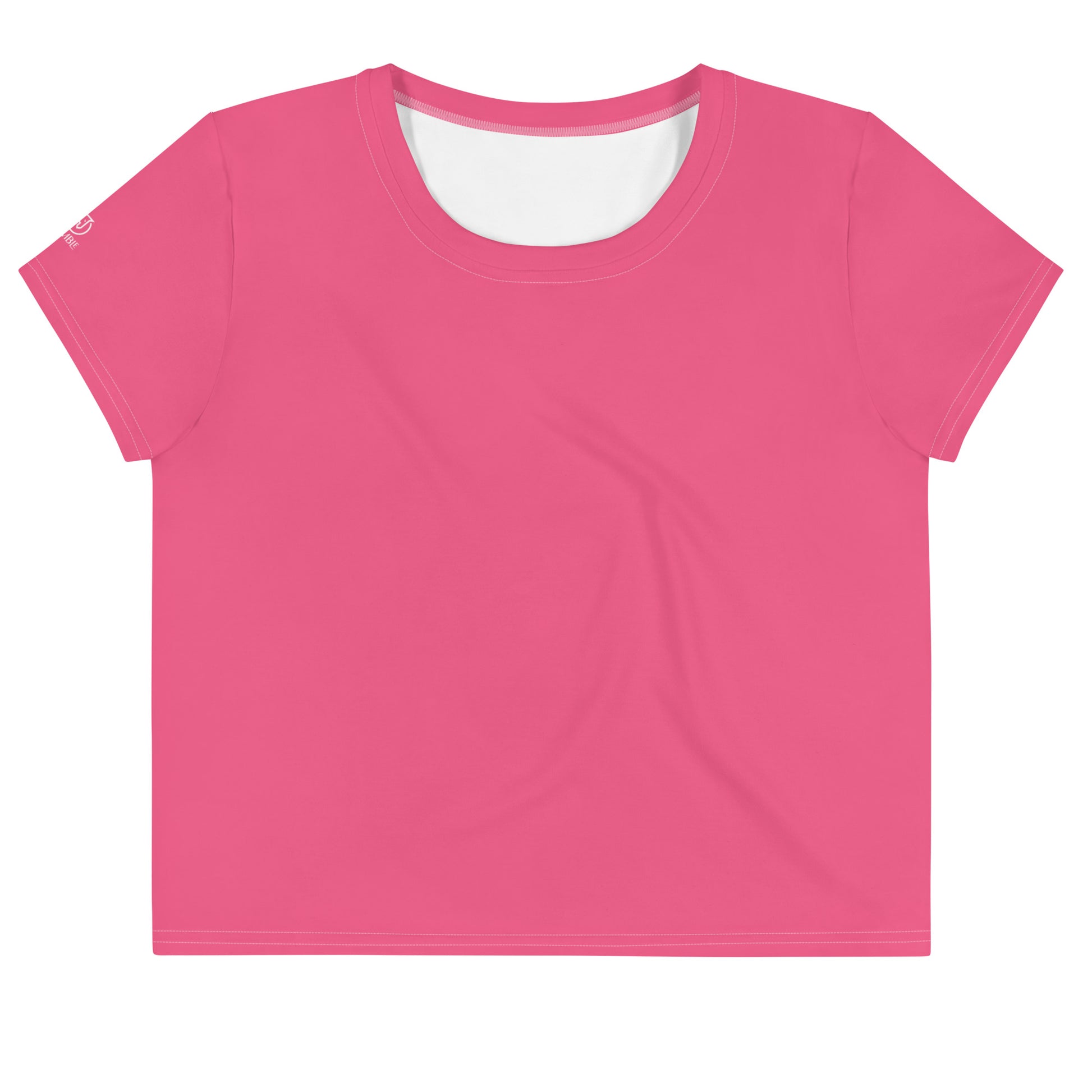 Humble Sportswear, women's minimal Color Match madison pink short sleeve crop t-shirt