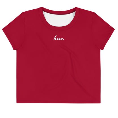 Humble Sportswear, women's relaxed fit crop t-shirt carmine red 