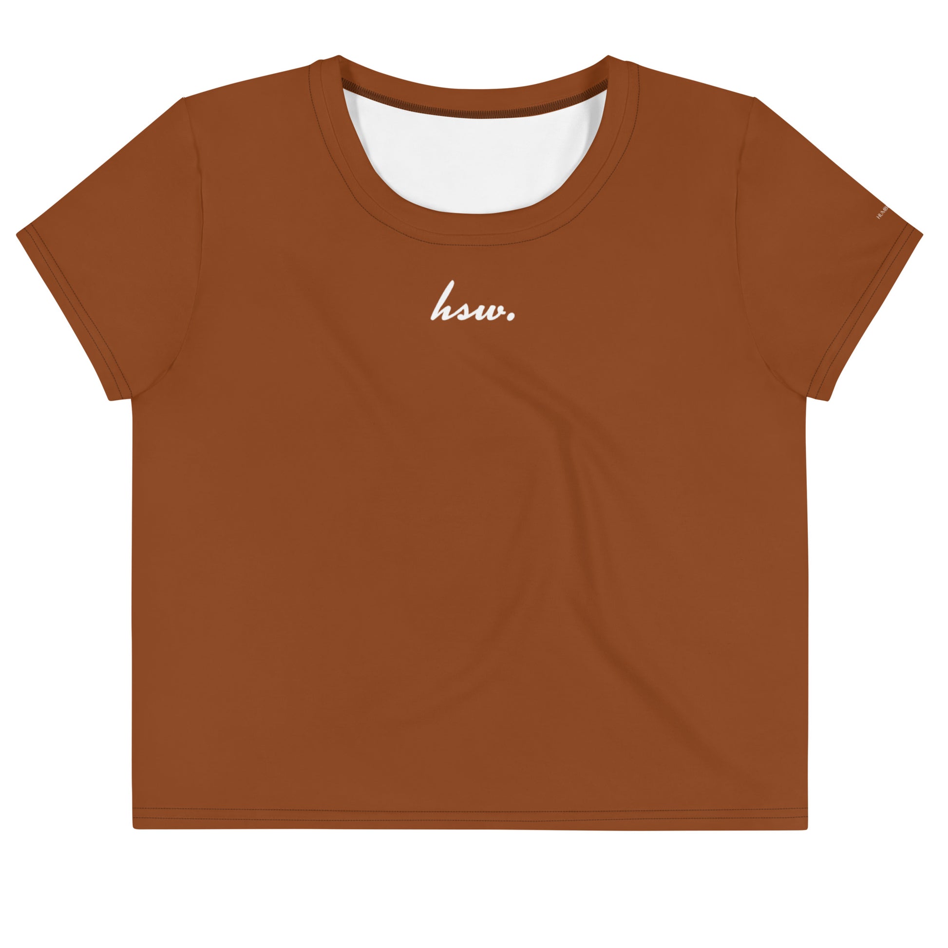 Humble Sportswear, women's crop t-shirt relaxed fit color match brown