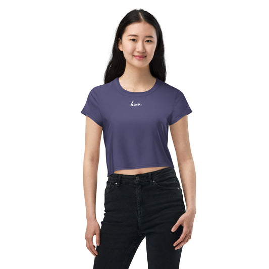 Humble Sportswear, women's crop t-shirt relaxed fit short sleeve purple