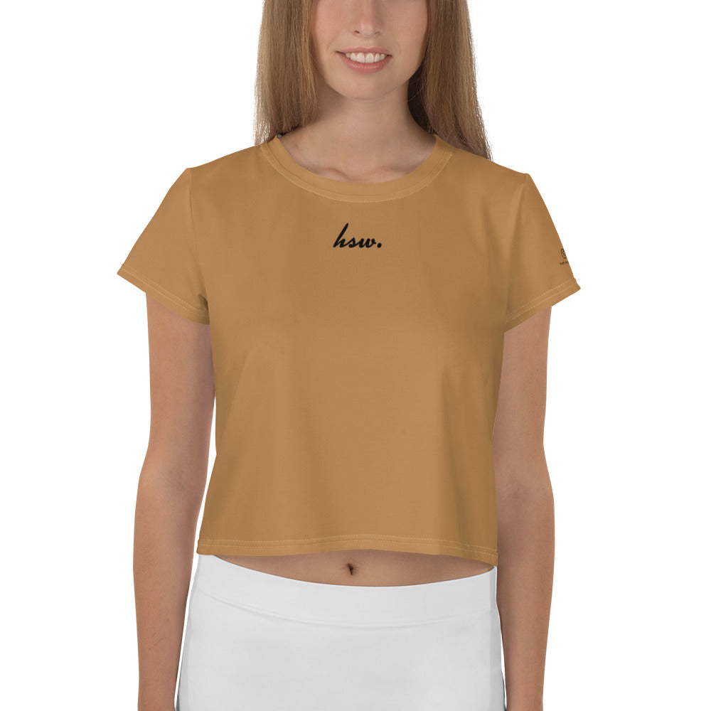 Humble Sportswear women's crop t-shirt relaxed fit color match nude brown