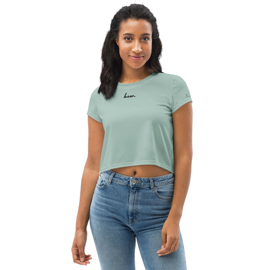 Humble Sportswear women's crop t-shirt relaxed fit color match opal