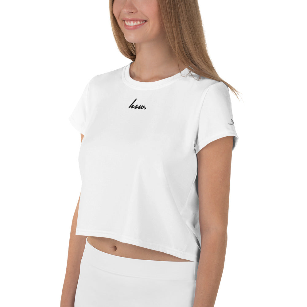 Humble Sportswear, women's crop t-shirt relaxed fit color match white  