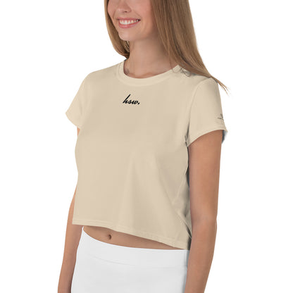 Humble Sportswear women's crop t-shirt relaxed fit color match brown