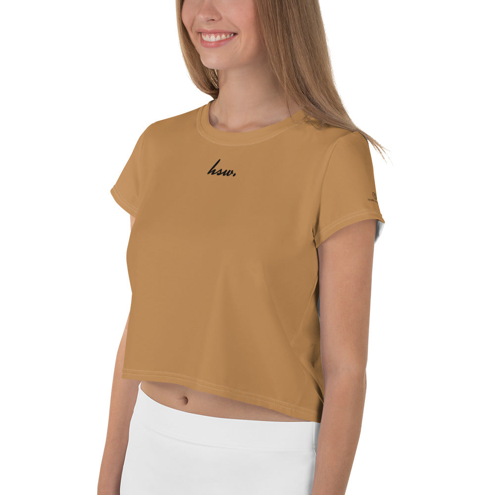 Humble Sportswear women's crop t-shirt relaxed fit color match nude brown