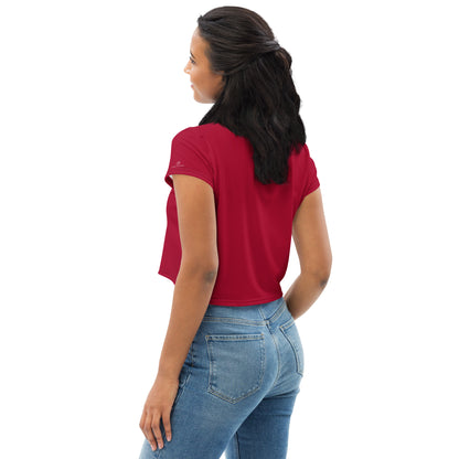 Humble Sportswear, women's relaxed fit crop t-shirt carmine red 