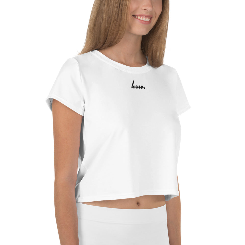 Humble Sportswear, women's crop t-shirt relaxed fit color match white  