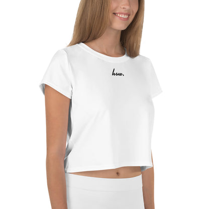 Humble Sportswear, women's crop t-shirt relaxed fit color match white  