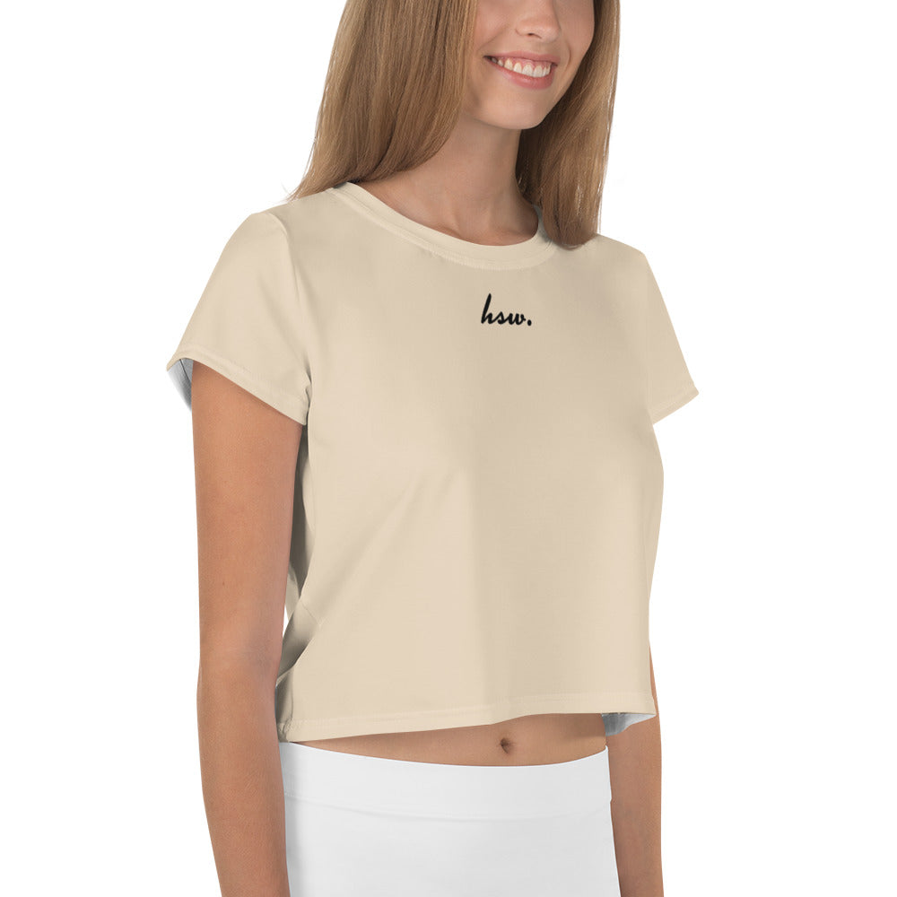 Humble Sportswear women's crop t-shirt relaxed fit color match brown