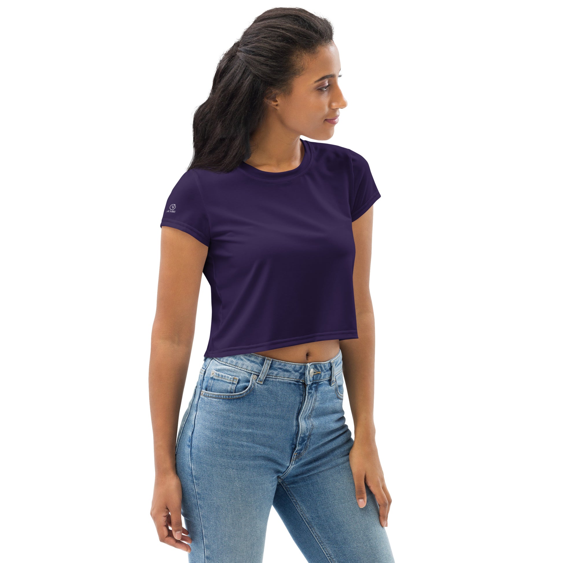 Humble Sportswear, women's short sleeve crop t-shirt purple, Color Match