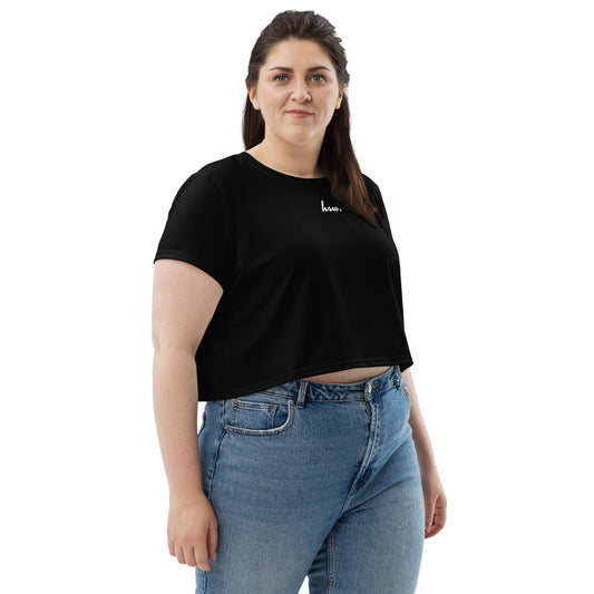 Humble Sportswear, women's crop-t-shirt color match black