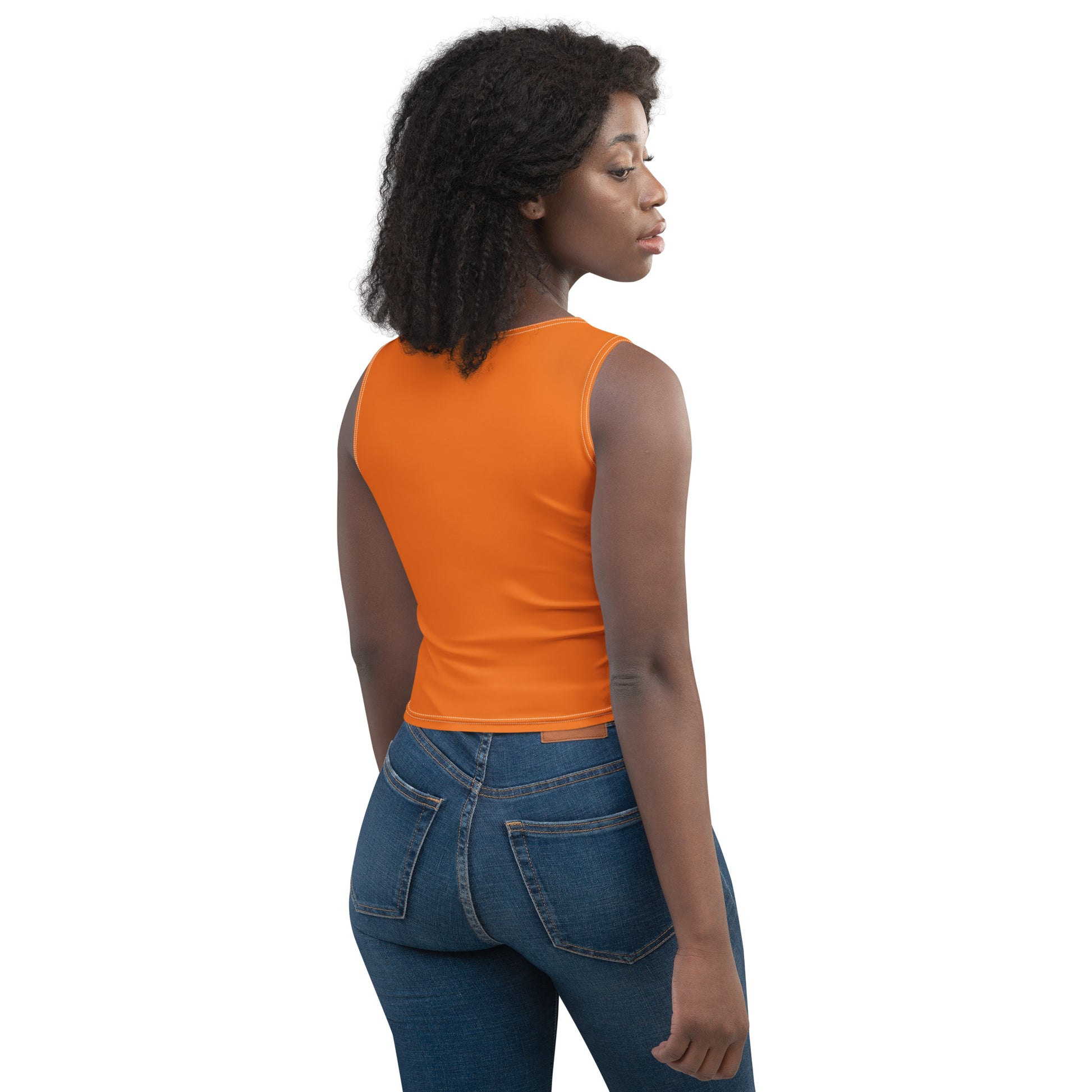 Humble Sportswear, women's orange color match shirt, casual cropped tank top