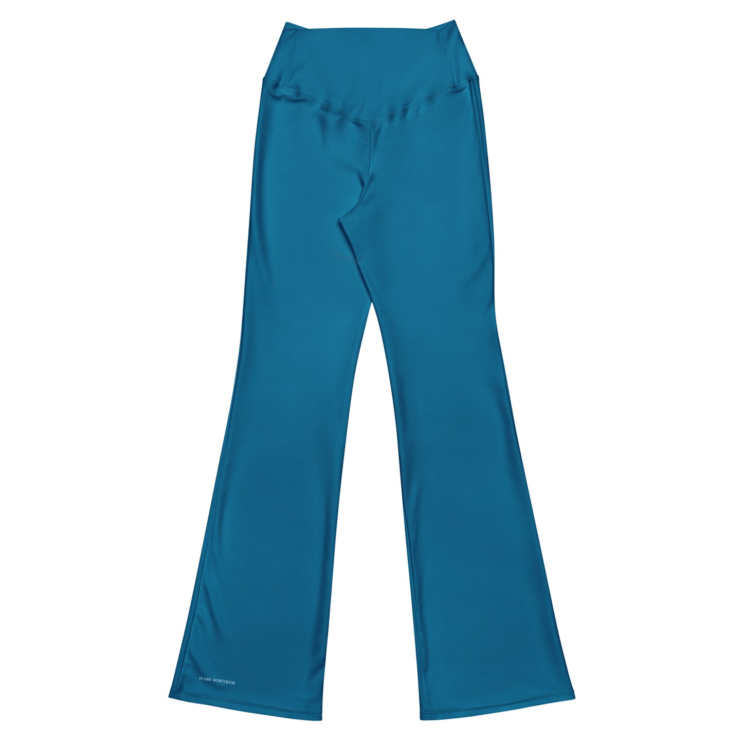 Humble Sportswear™, women's  high waisted flare legged blue leggings 