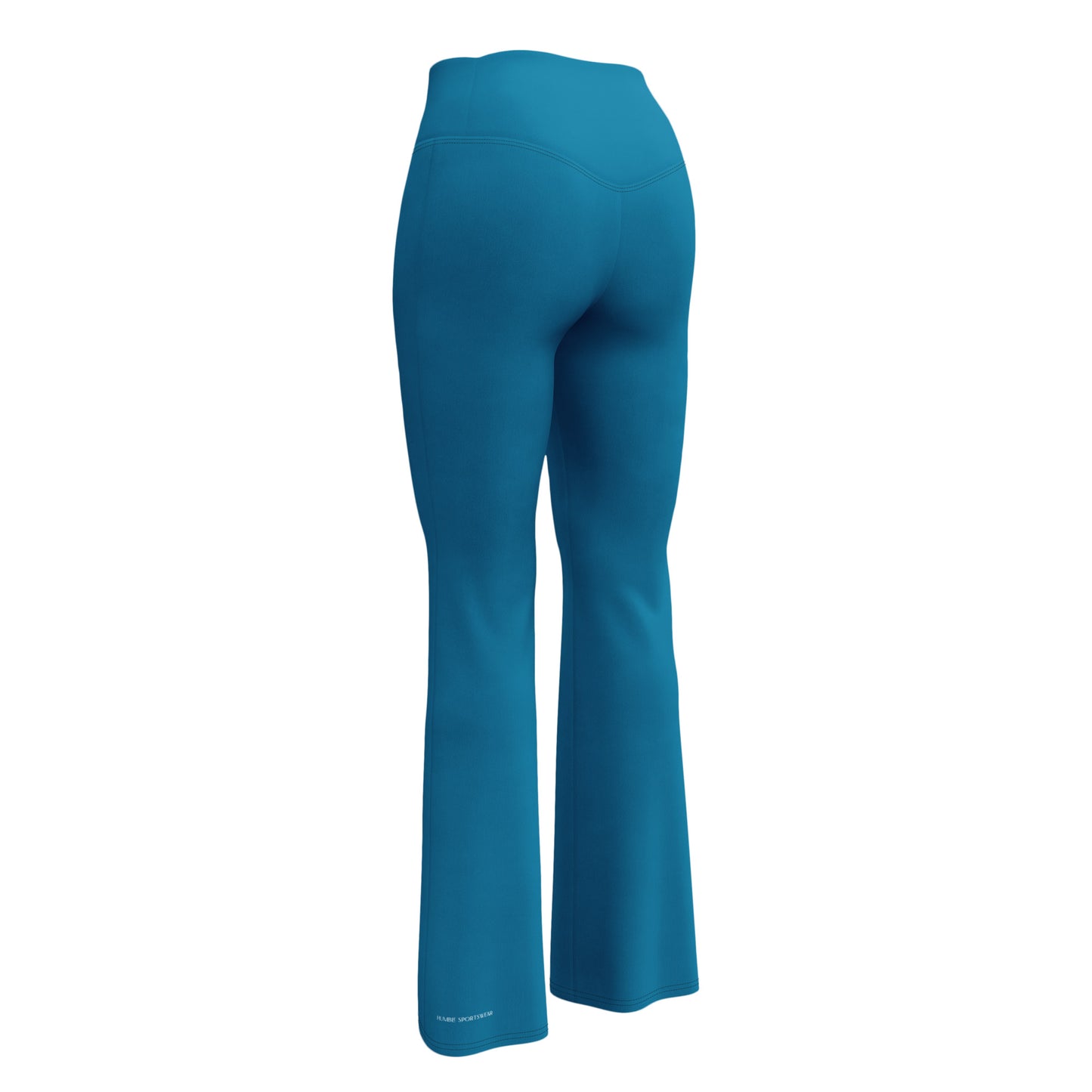 Humble Sportswear™, women's  high waisted flare legged blue leggings 