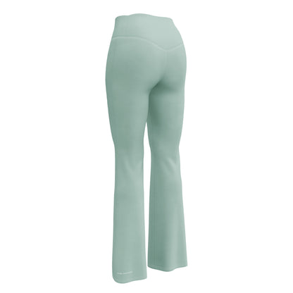 Humble Sportswear, women's high waisted butt lifting flare leggings opal green