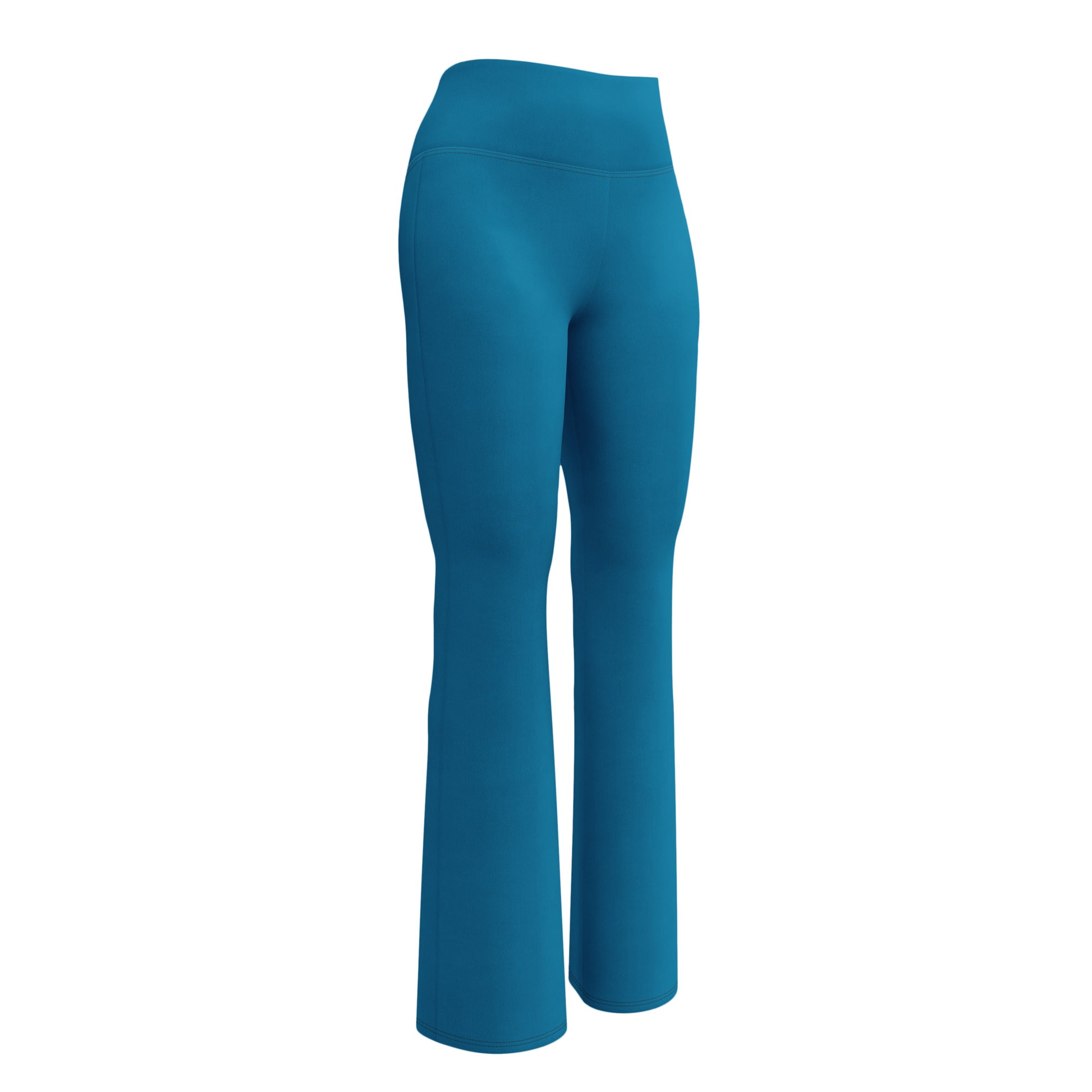 Humble Sportswear™, women's  high waisted flare legged blue leggings 