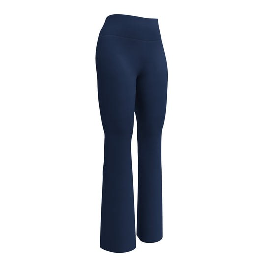 Humble Sportswear™, women's long length navy blue flare leggings with high waist