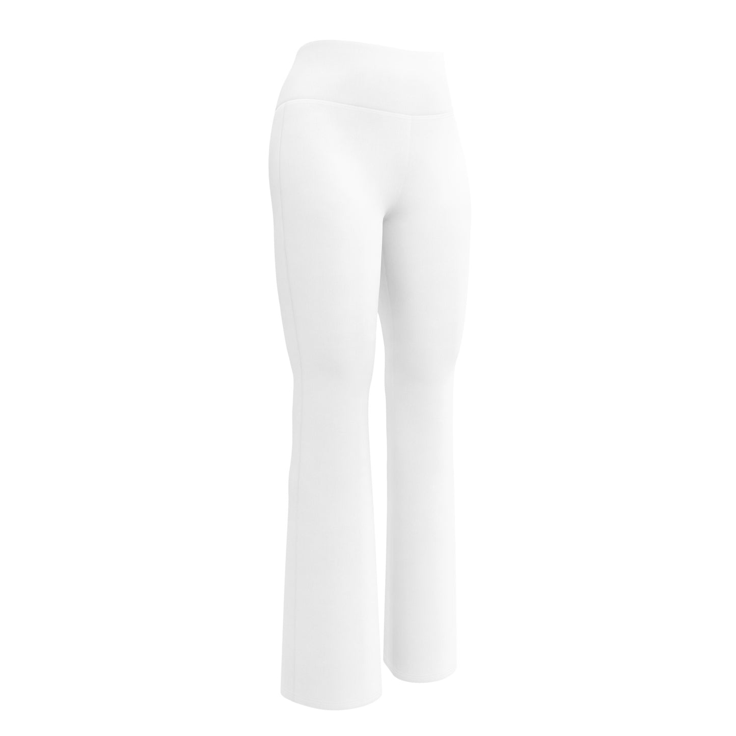 Humble Sportswear, women's white high waist flare leggings with inner pockets