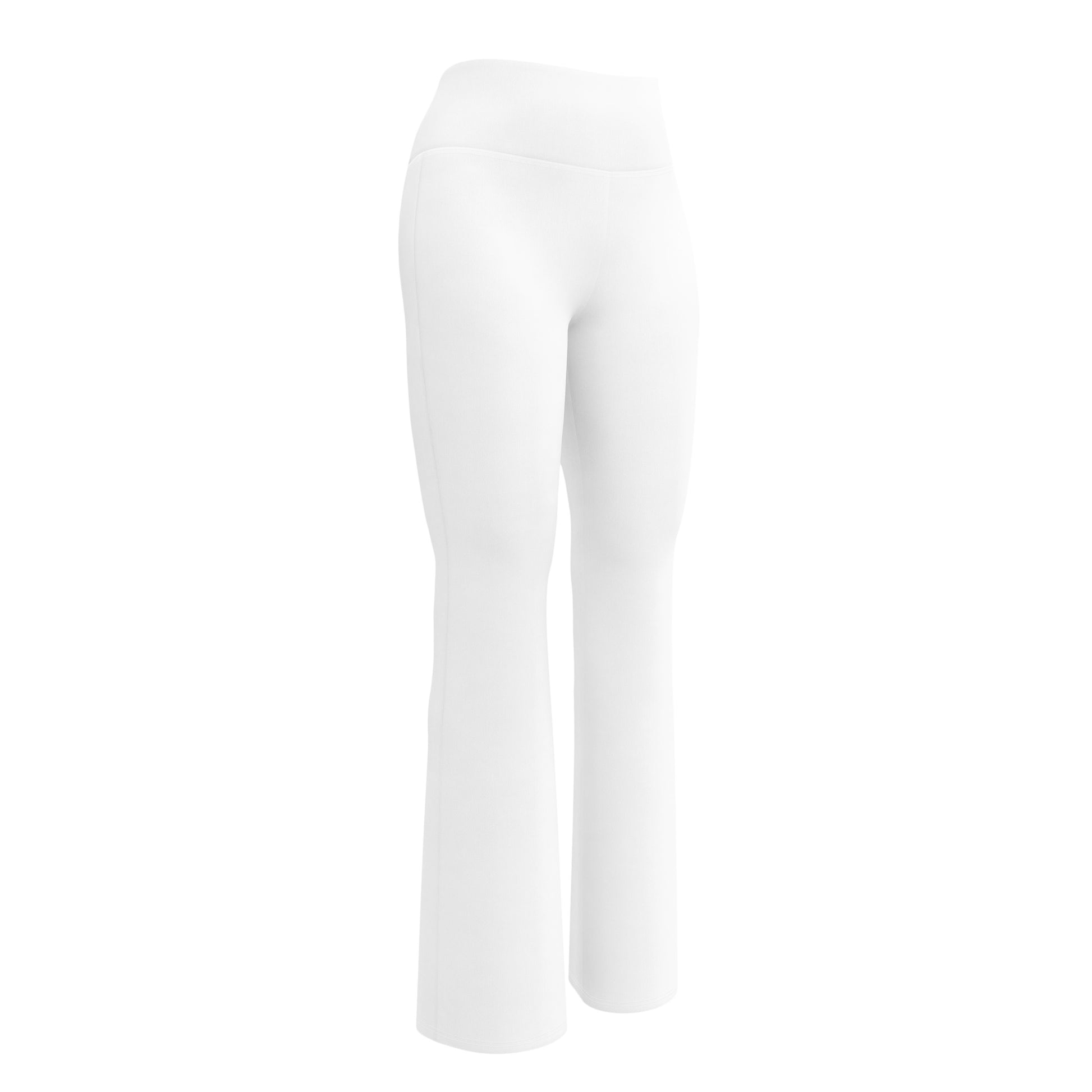 Humble Sportswear, women's white high waist flare leggings with inner pockets