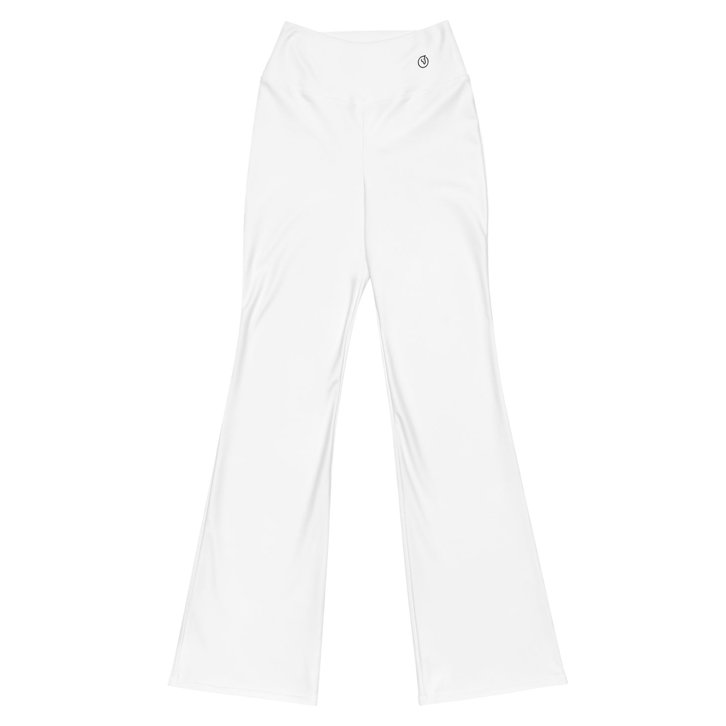 Humble Sportswear, women's white high waist flare leggings with inner pockets