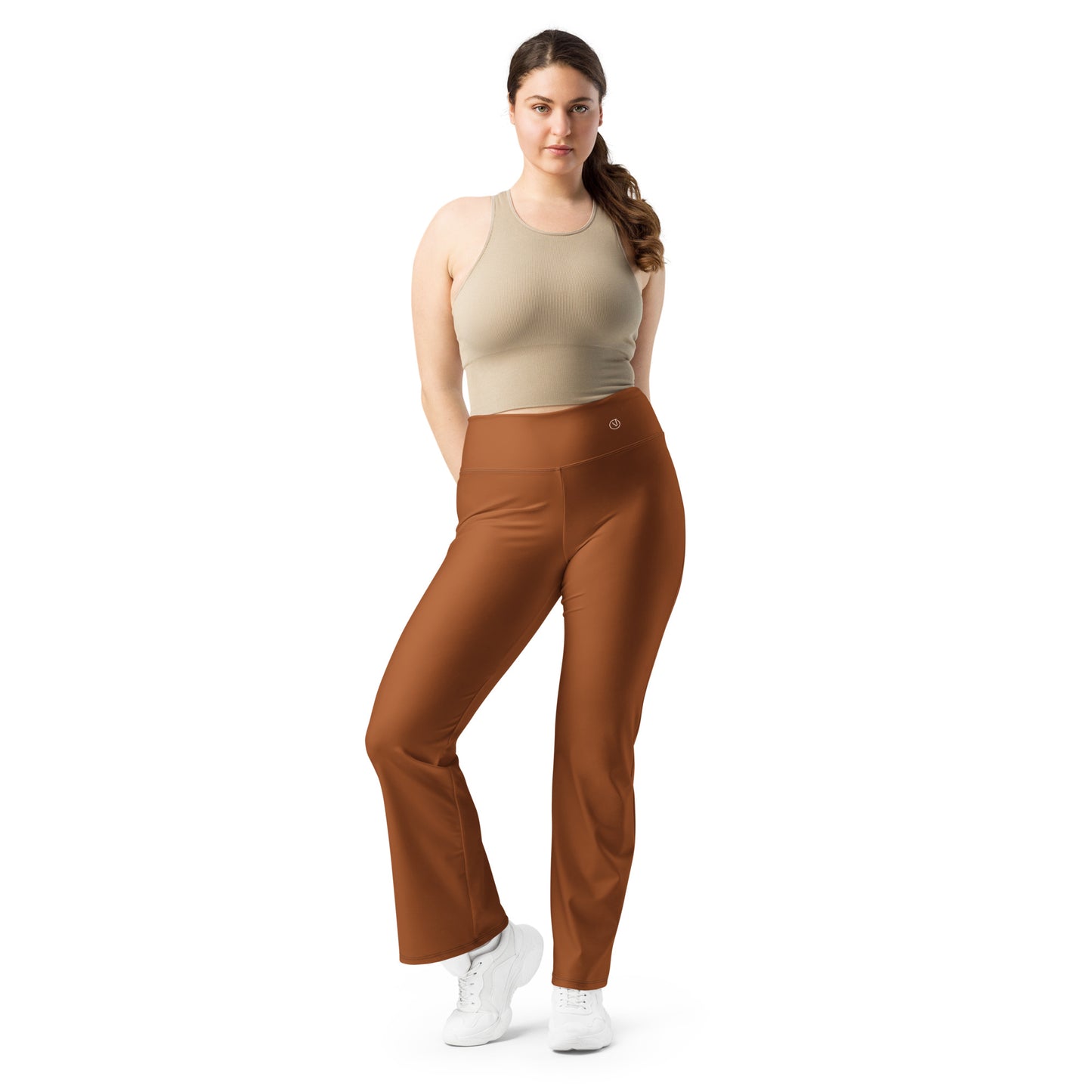 Humble Sportswear, women's color match active or casual wear high waisted flare leggings with pockets