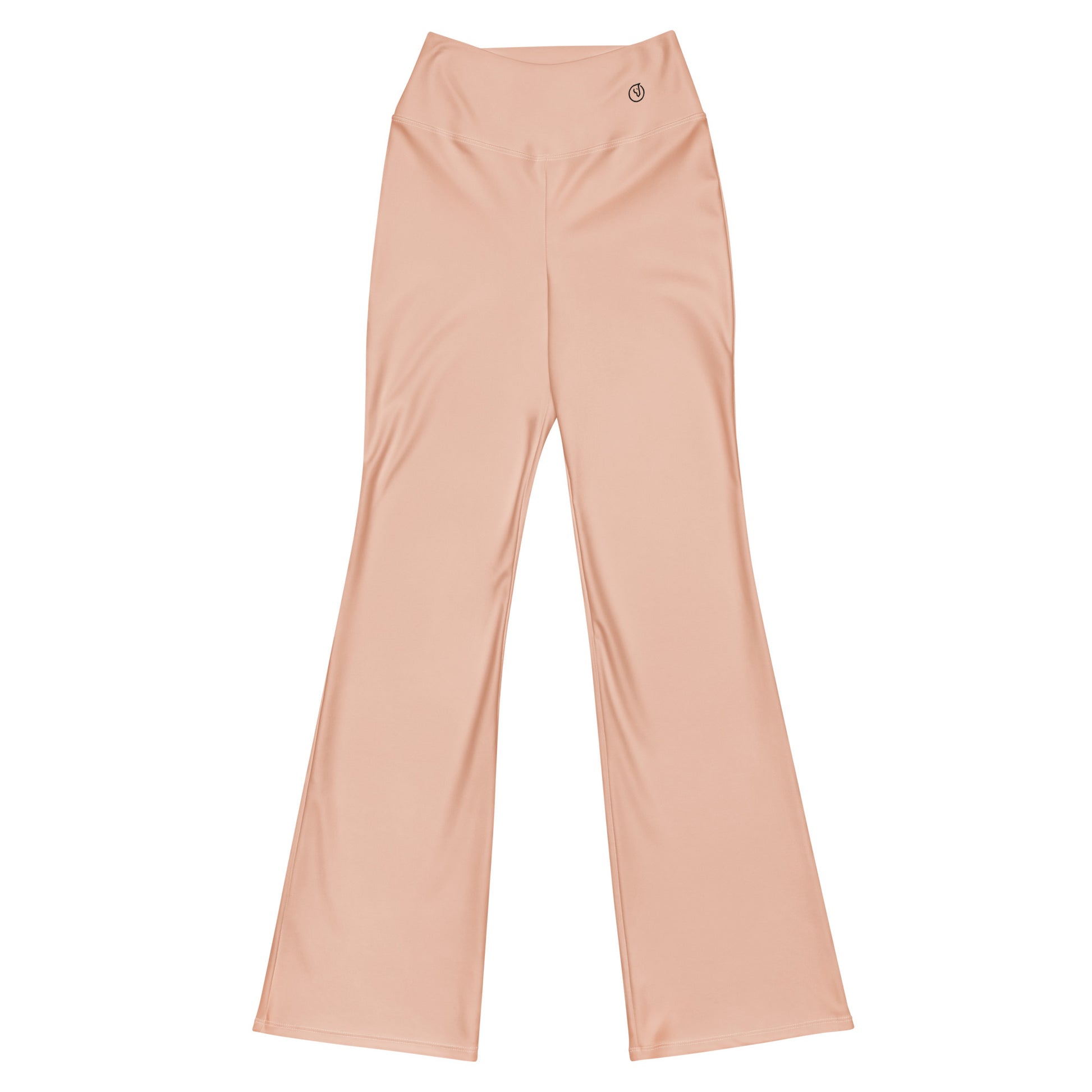 Humble Sportswear, women's color match blush pink high waisted flare leggings with pockets 