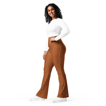 Humble Sportswear, women's color match active or casual wear high waisted flare leggings with pockets