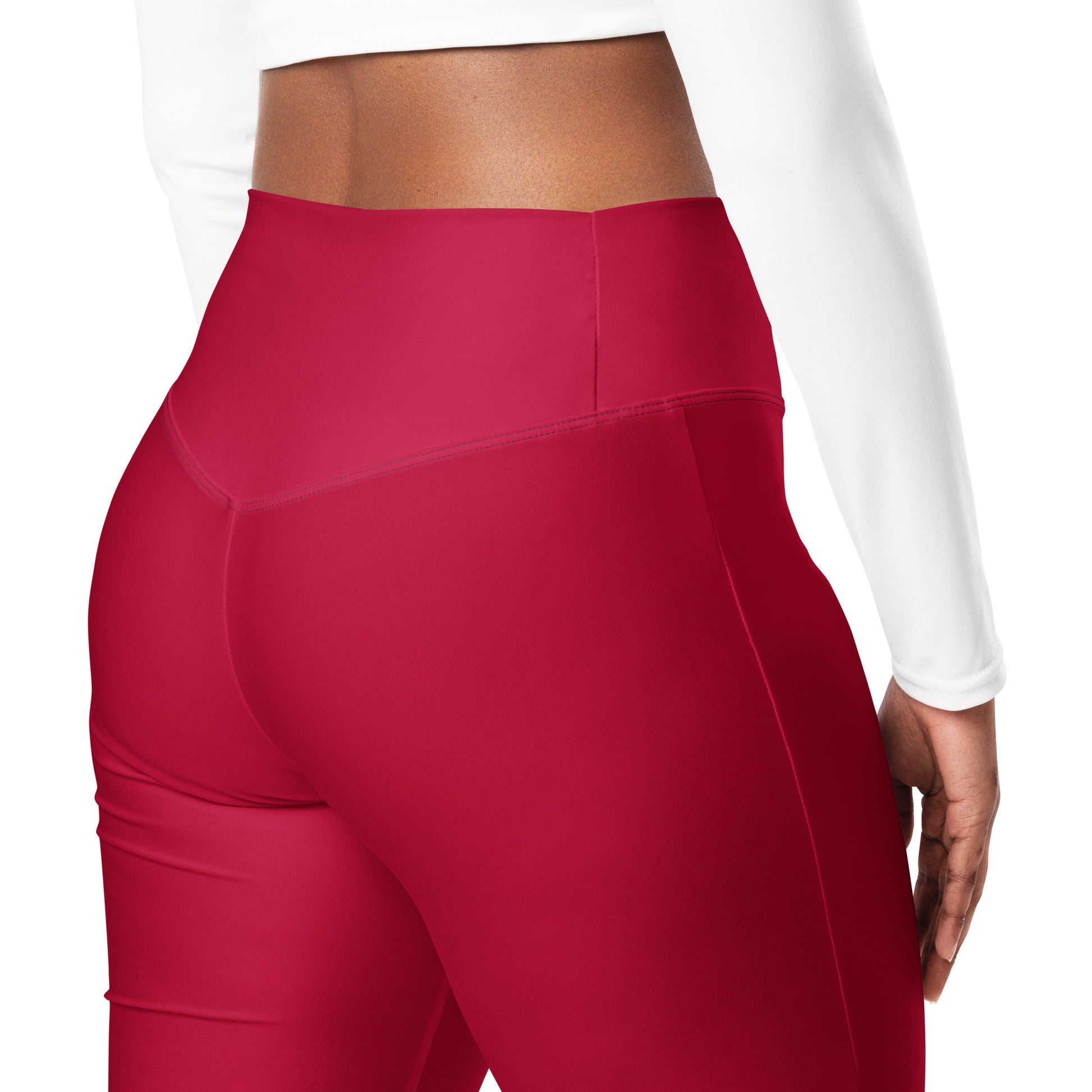 Humble SPortswear, women's color match activewear high waist flare leggings with pockets