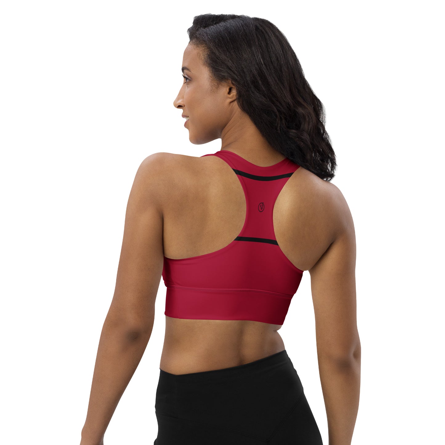 women's striped red longline sports bra, Humble Sportswear