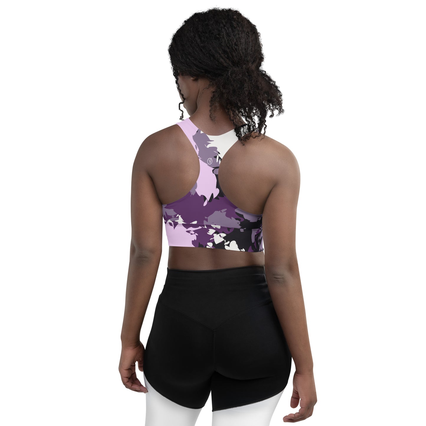 Humble Sportswear women's compression sports bra trinity mauve army all-over print 