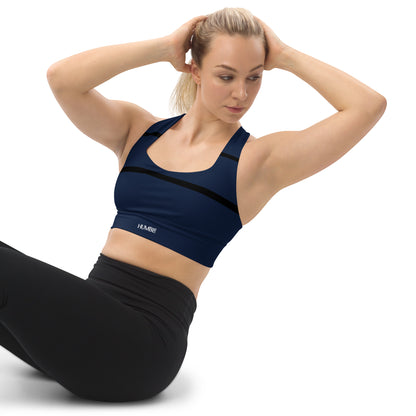 Humble Sportswear, women's navy blue longline compression sports bra