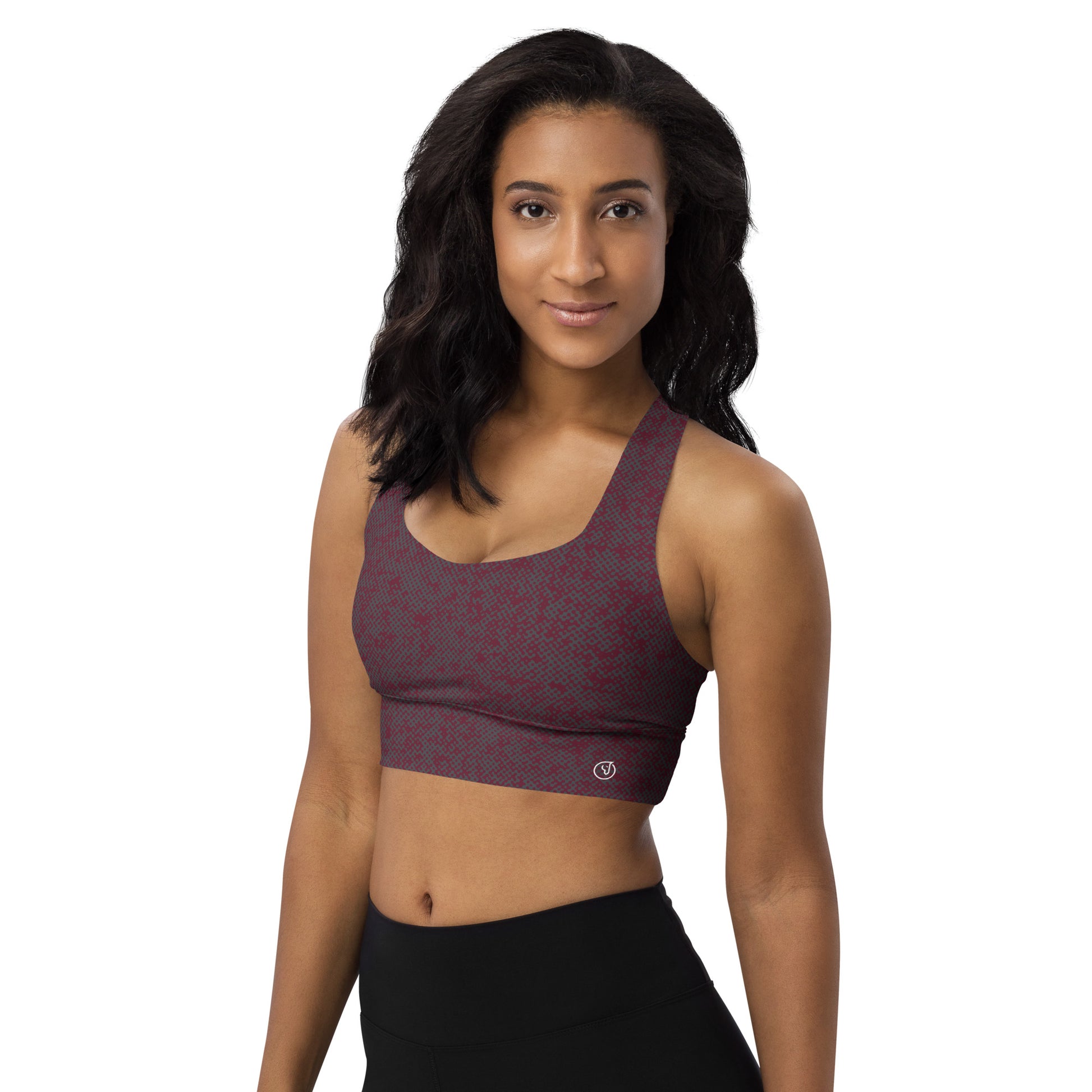 Humble Sportswear women's compression sports bra pattens red all-over print 