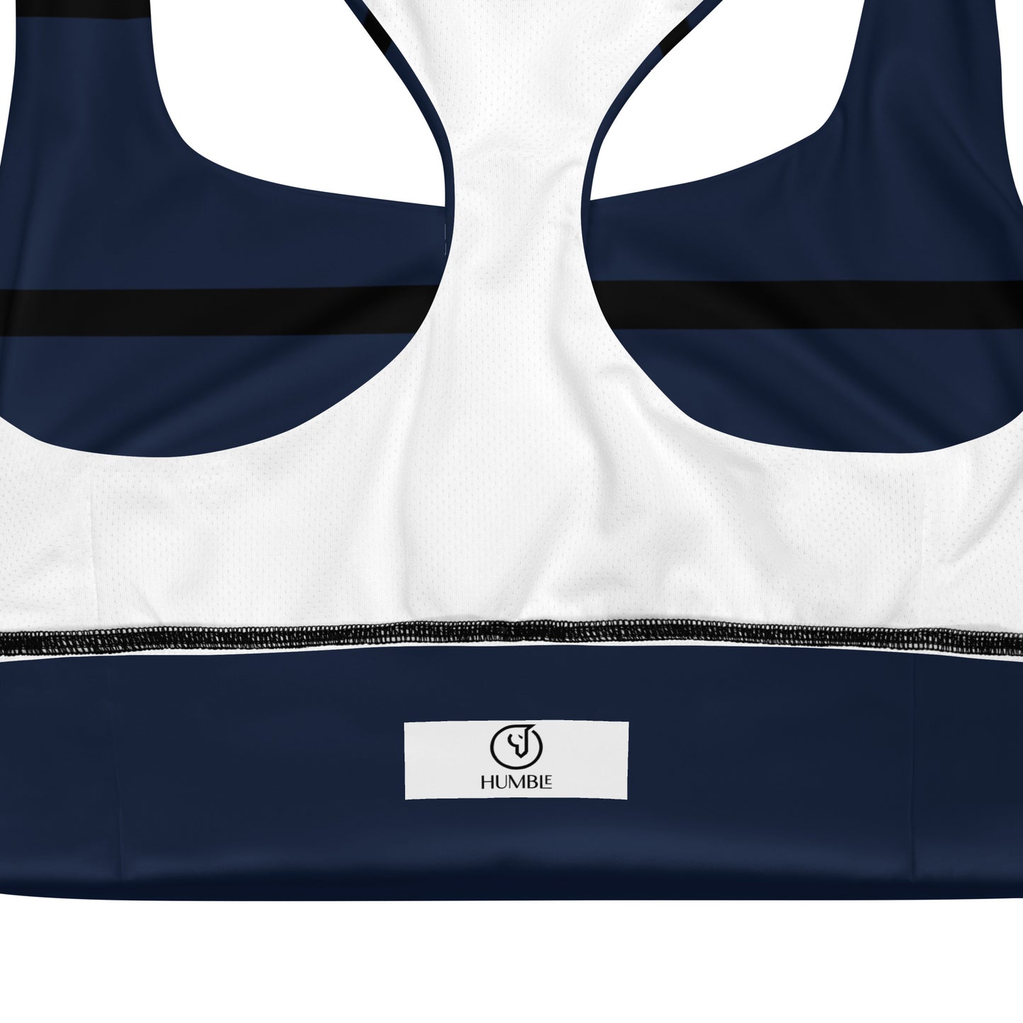 Humble Sportswear, women's navy blue longline compression sports bra