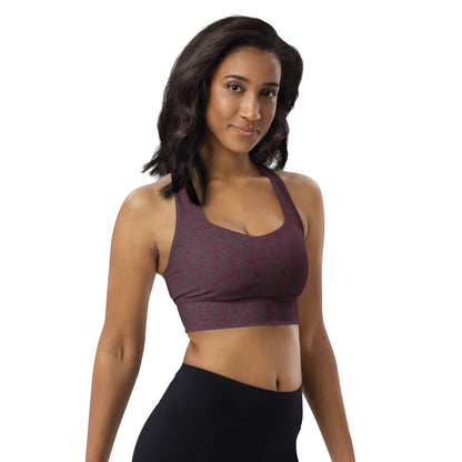 Humble Sportswear women's compression sports bra pattens red all-over print 