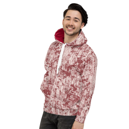 men's relaxed fit hoodie abstract red