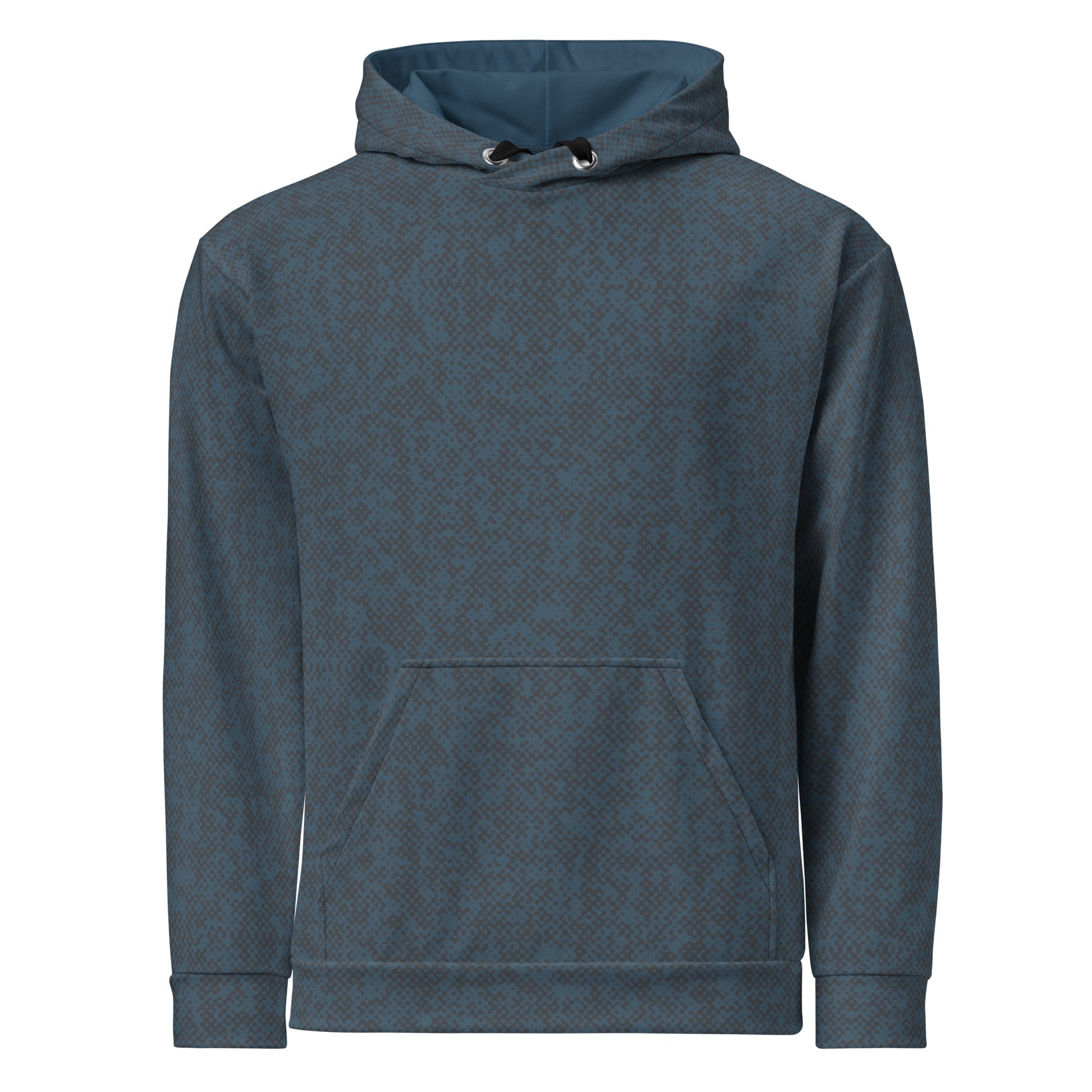 recycled slim fit hoodie for men all-over print blue