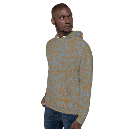 recycled slim fit hoodie for men all over print brown